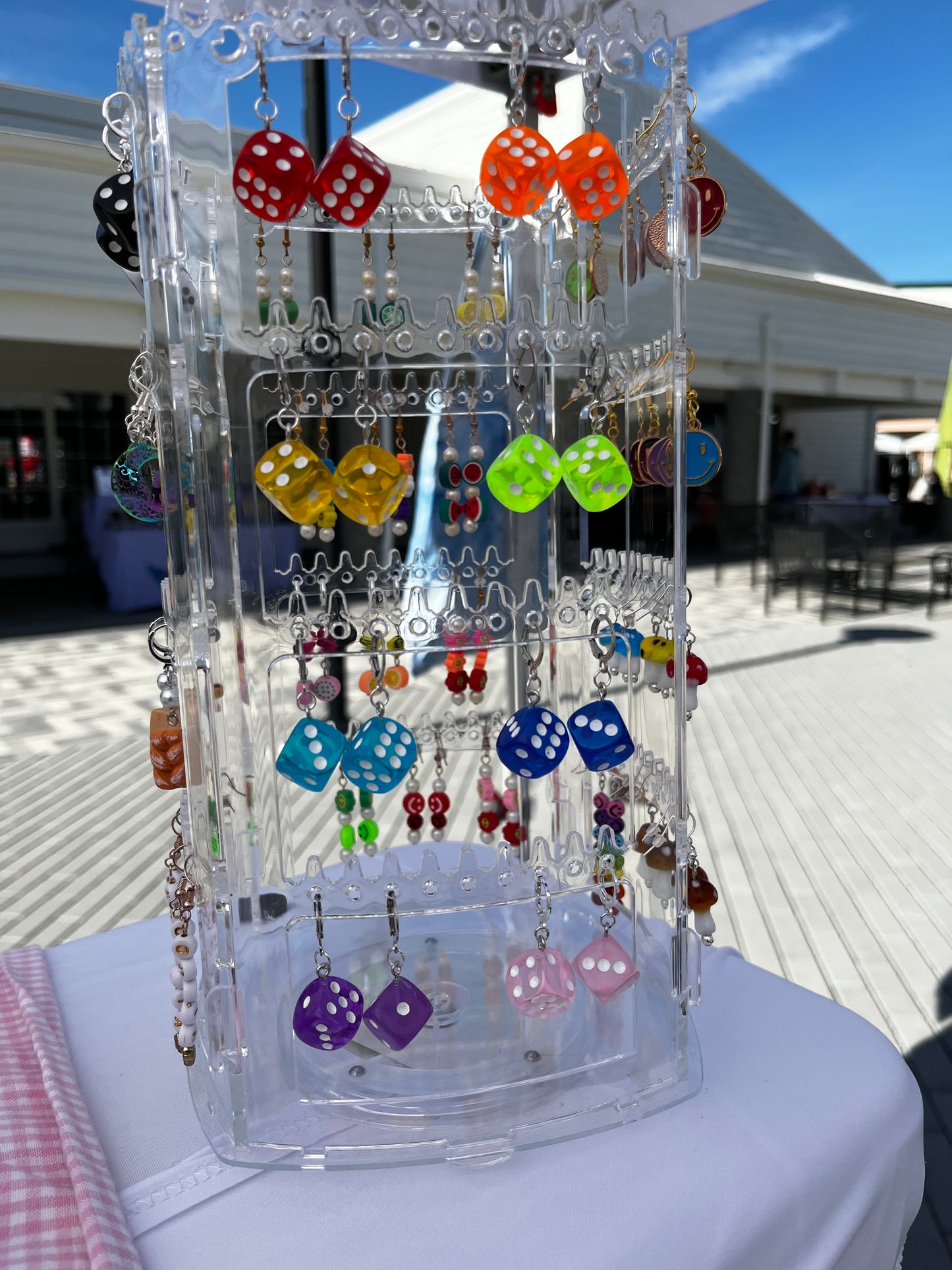 Six Sided Dice Handmade Dangle Earrings