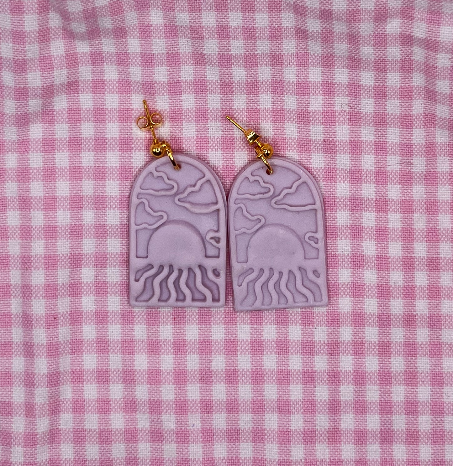 Sunrays and Clouds Clay Earrings