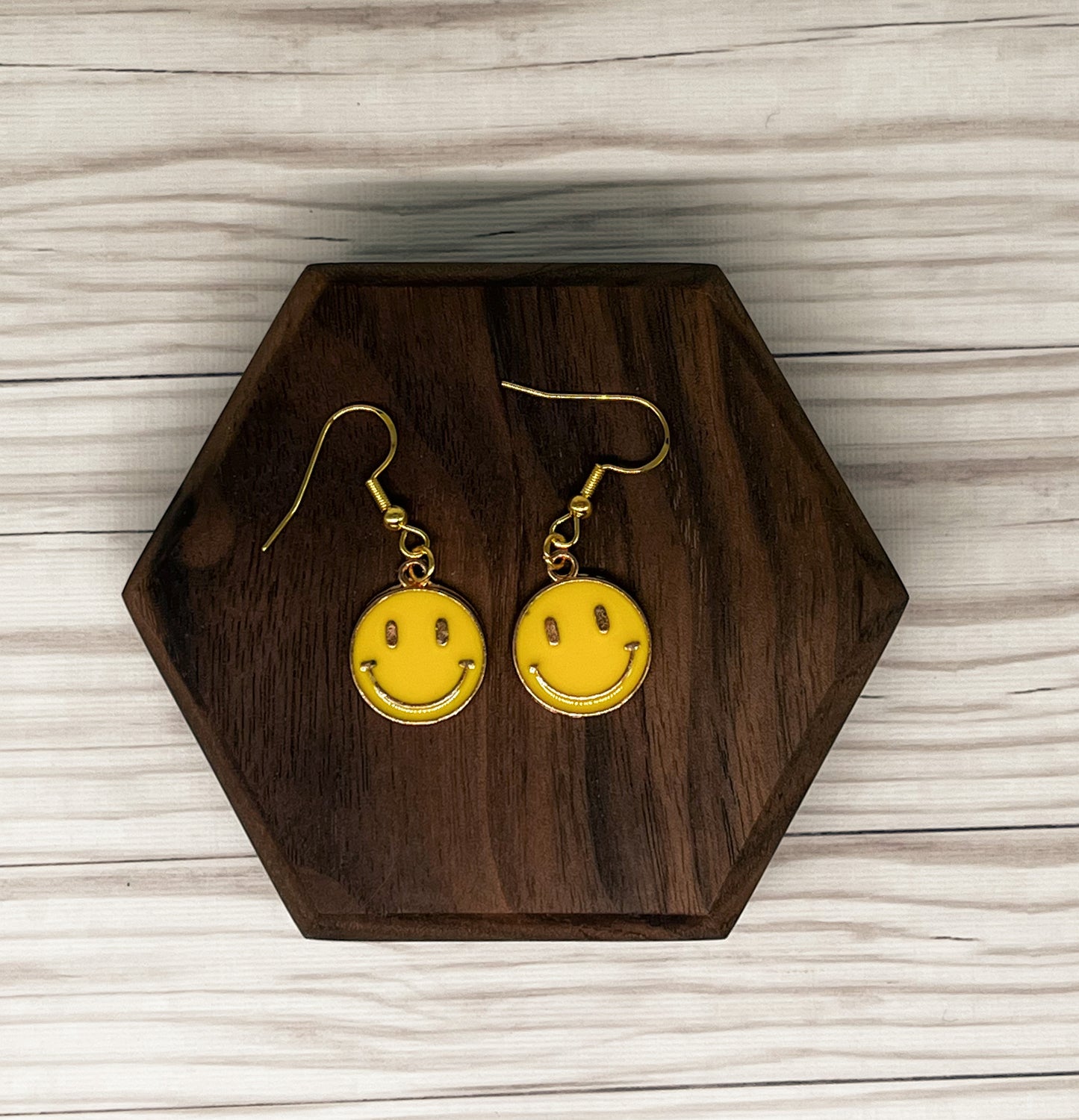 Simple Smiley Face Handmade Dangle Earrings