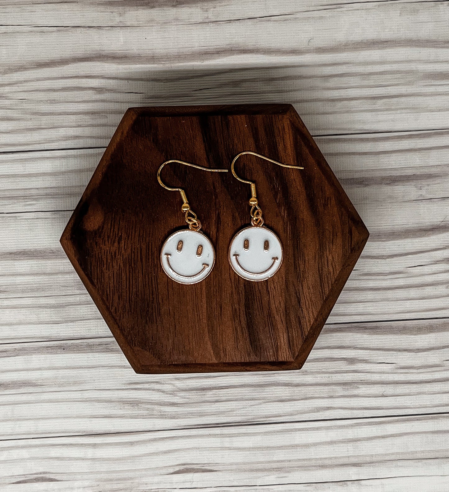 Simple Smiley Face Handmade Dangle Earrings