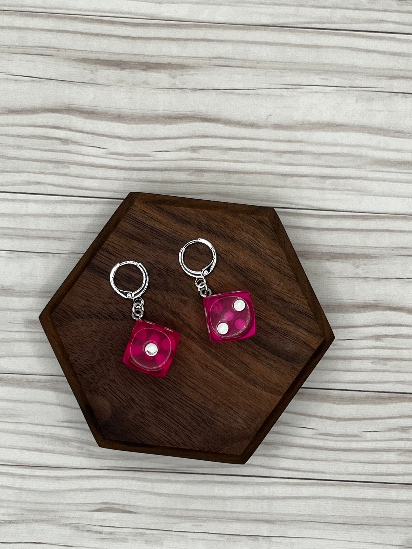 Six Sided Dice Handmade Dangle Earrings
