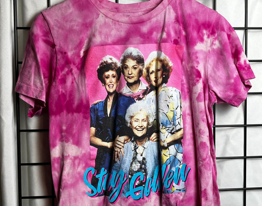 Upcycle Thrifted Tie Dye Golden Girls Short Sleeve Shirt