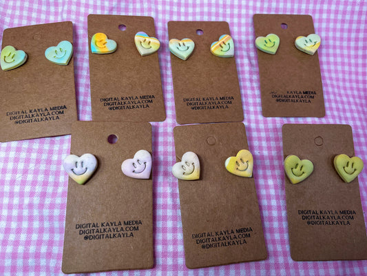 Heart Smiley Stud Earrings