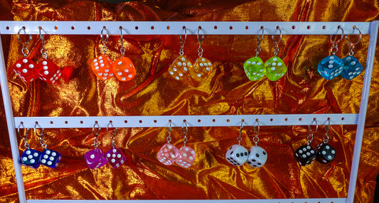 Six Sided Dice Handmade Dangle Earrings