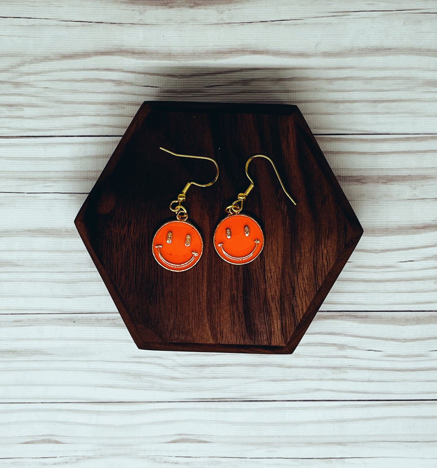 Simple Smiley Face Handmade Dangle Earrings