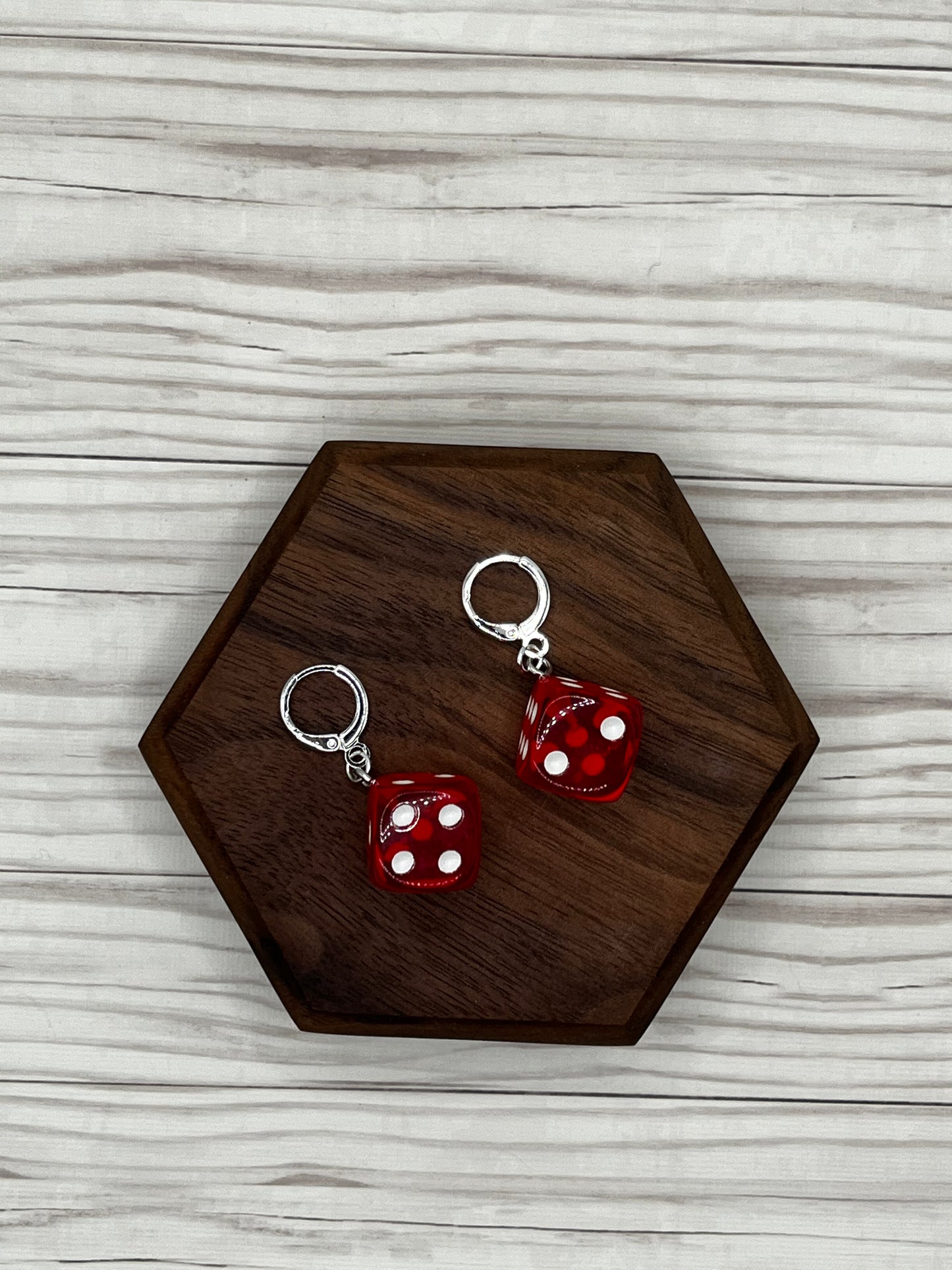 Six Sided Dice Handmade Dangle Earrings