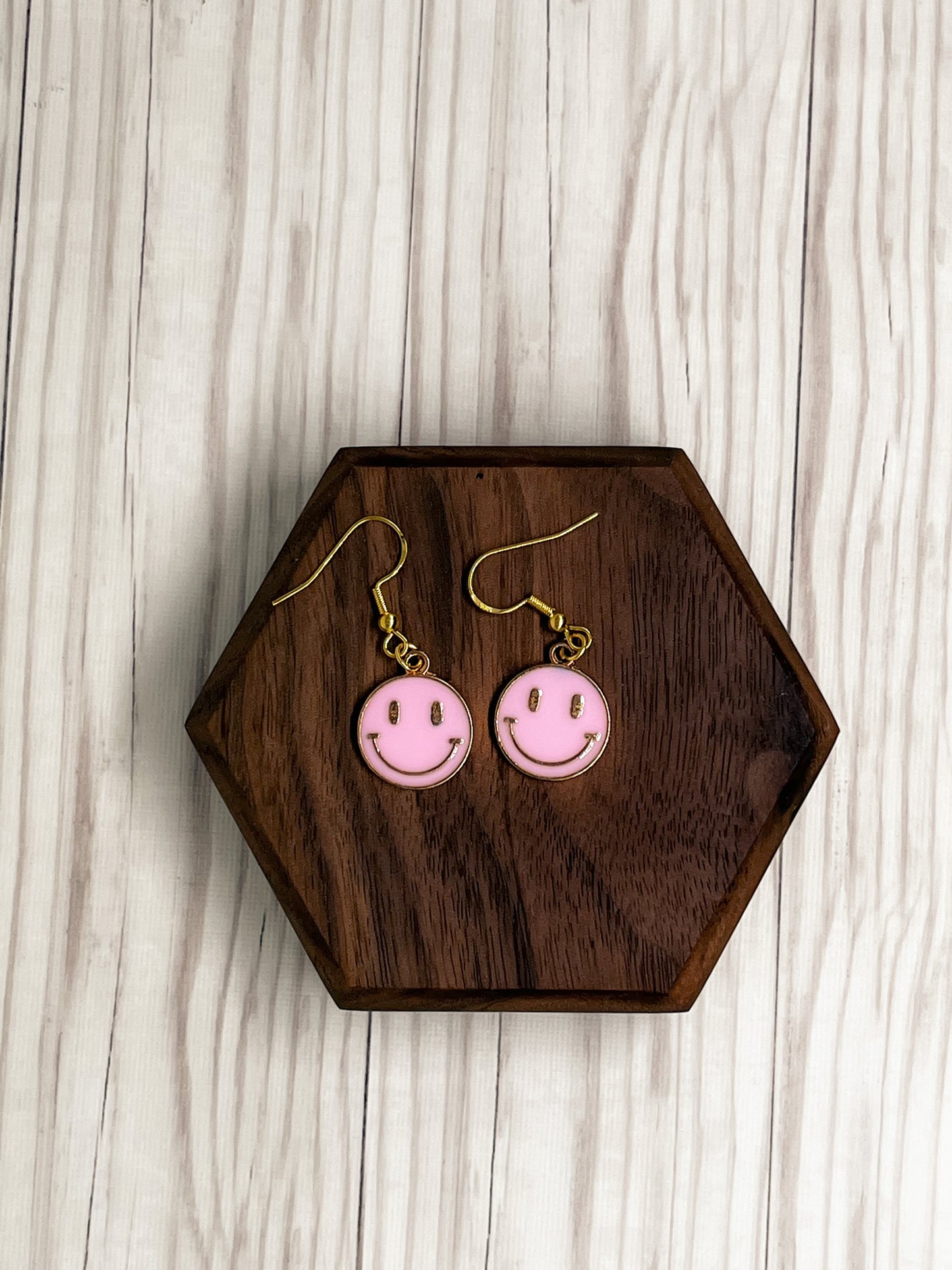 Simple Smiley Face Handmade Dangle Earrings