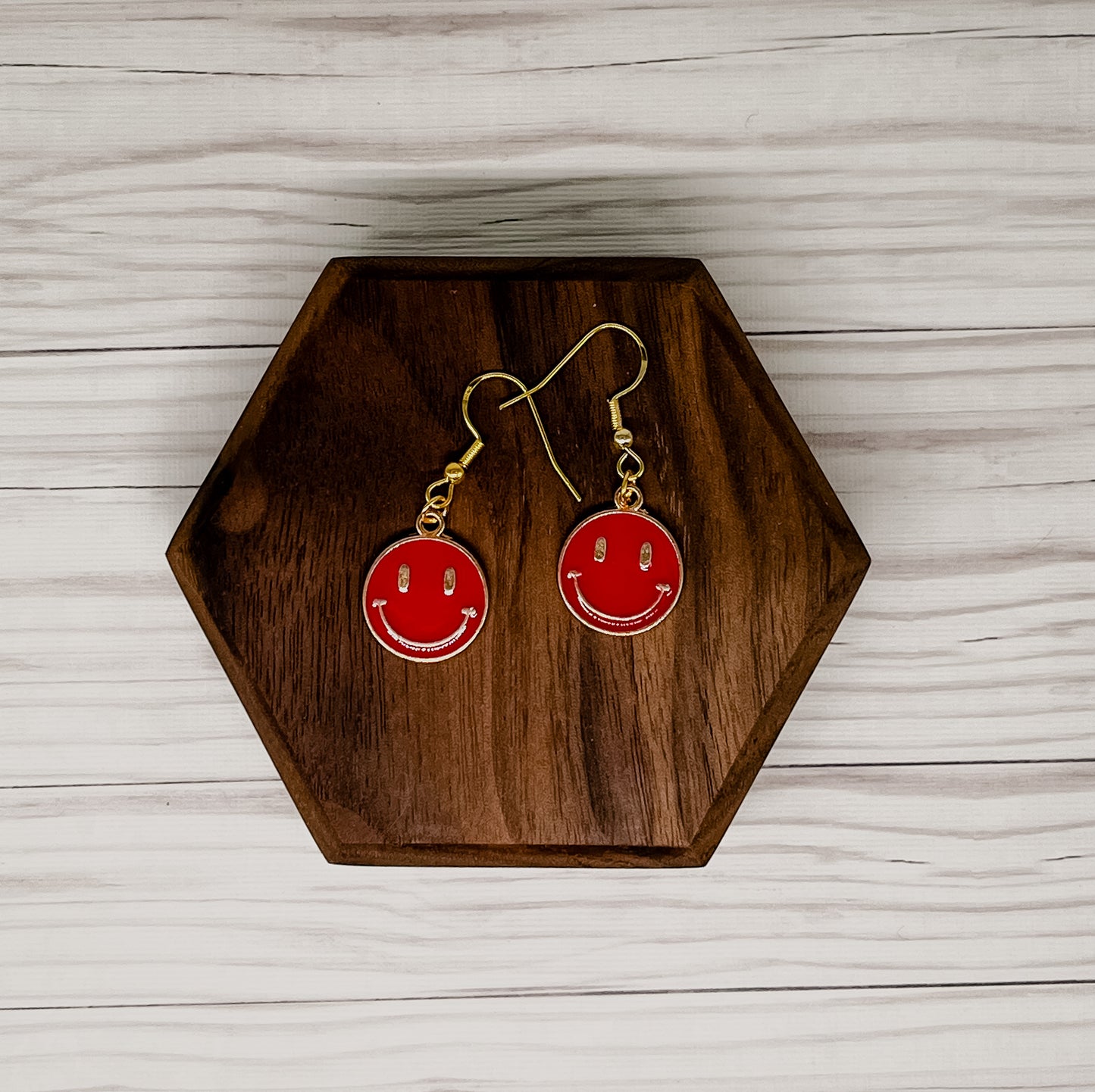 Simple Smiley Face Handmade Dangle Earrings